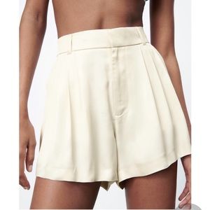 Zara satin effect pleated shorts XS